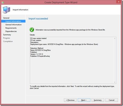 How to Add a Third Deployment Type (Windows 8.x) to an Existing Application-Step 7