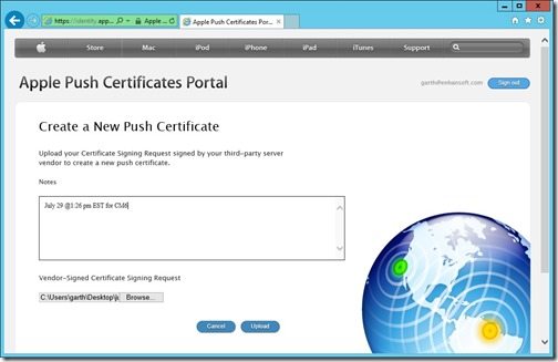 Apple Push Certificate-Step 2