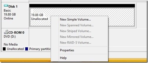 Creating a Standalone VHD-New Simple Volume