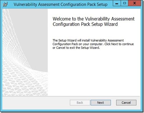 How to install Vulnerability Assessment Configuration Pack-Step 2