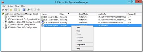 How to Enable SQL Server Agent Service-Start