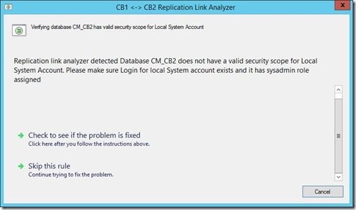 Why Won't Collections Update on the CAS-First Replication Link Analyzer Message