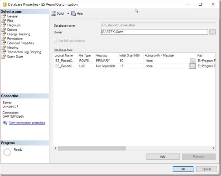 How to Define the Size of a SQL Server Database-Existing Database Step 5 Existing Database - Step 5