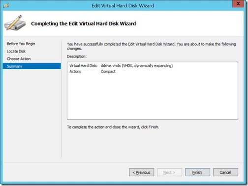 How to Compact and Shrink the Size of a VHD File-Compact Summary