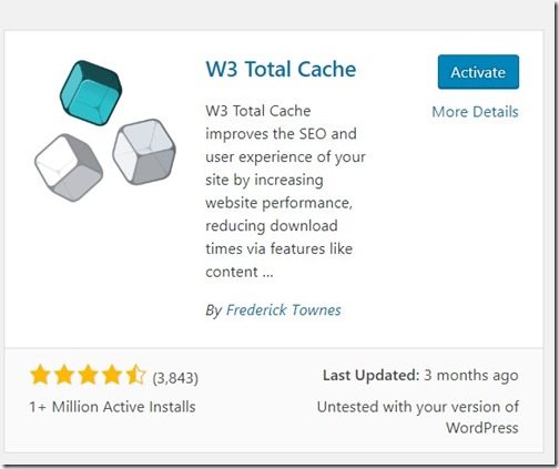 Installing W3 Total Cache and Amazon CloudFront on WordPress-Activate