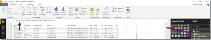 Adding a Calculated Column to a Power BI Table-Age