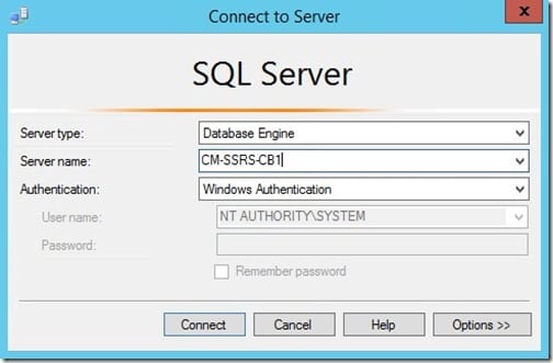 SQL Server Computer Account Login - Connect Button