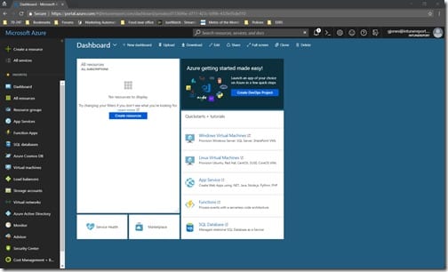 Customizing the Azure Portal - Home Page