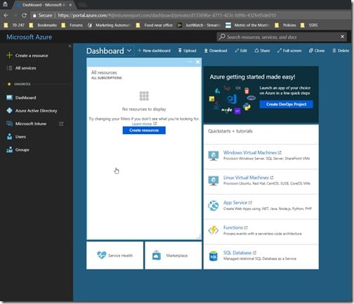 Customizing the Azure Portal - Updated Home Page