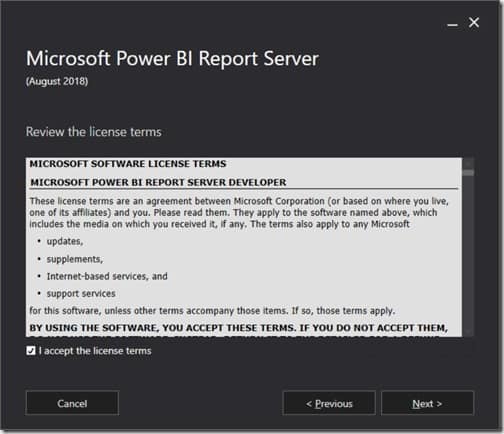 Power BI Report Server - License Terms