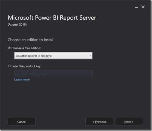 Power BI Report Server - Product Key