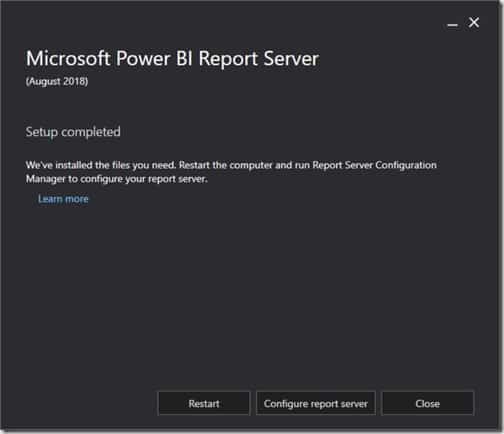 Power BI Report Server - Setup Completed