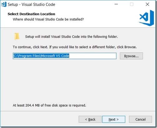 Visual Studio Code - Location
