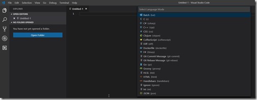 Visual Studio Code - Select Language Mode