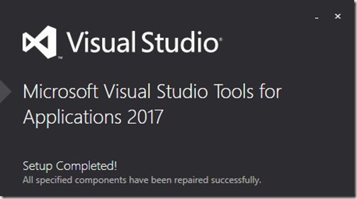 Project Incompatible - Visual Studio Setup Completed