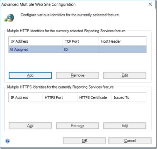 SSRS to Use HTTPS - Multiple HTTPS Identities