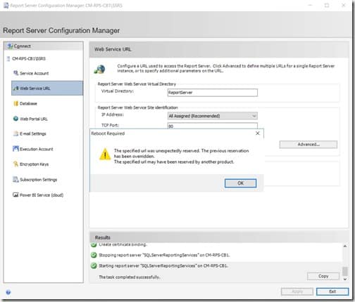 SSRS to Use HTTPS - Warning Message