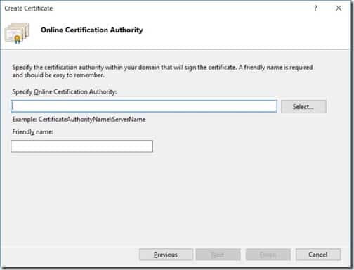Setup SSRS to Use HTTPS - Online Certification Authority