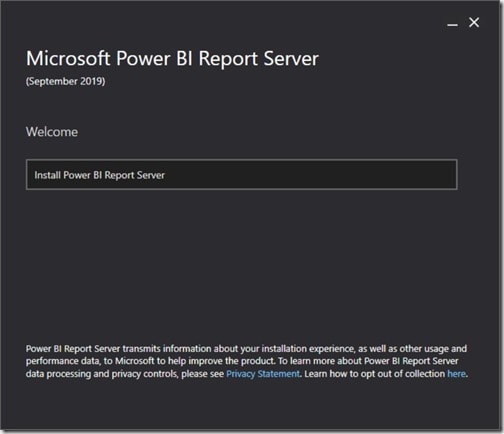 Power BI Report Server 2019 - Welcome