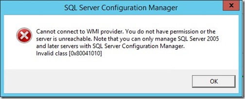 WMI Provider - Error Message