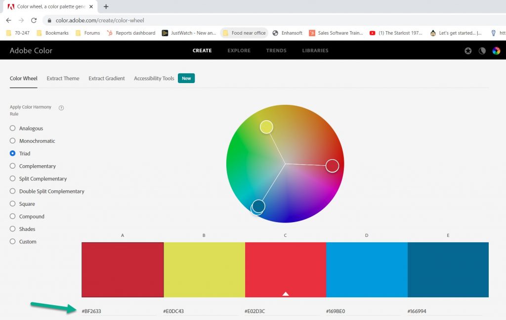 Create a Color Palette - Color Wheel Tab