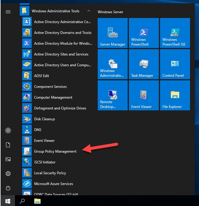 Group Policy Management within Start menu is need to Create a Computer Start Up GPO.