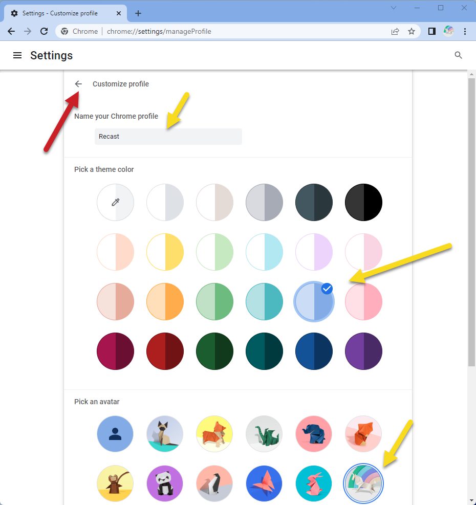 Adding color to my Chrome Profile