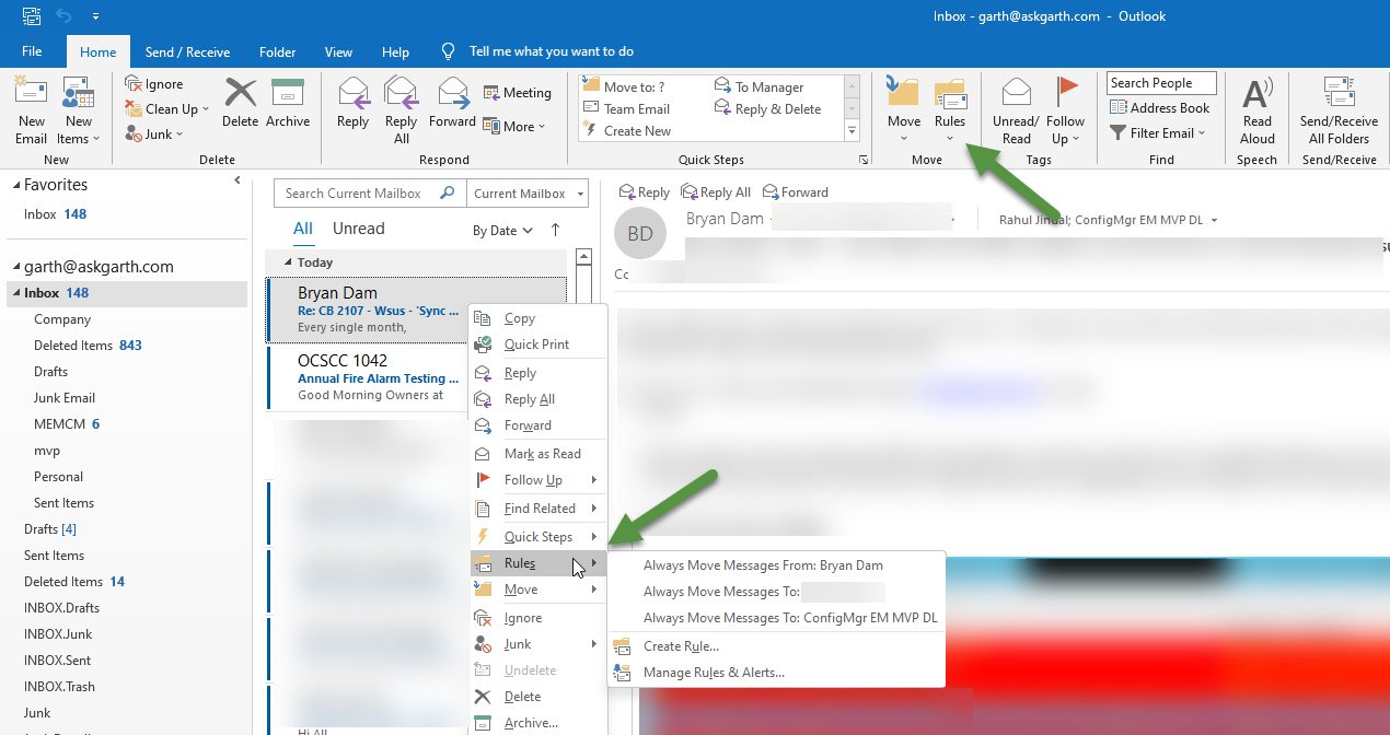 How To Create An Outlook Email Rule Ask Garth
