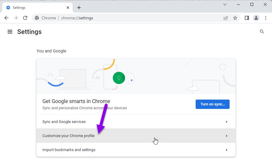 Customizing Chrome before a second profile