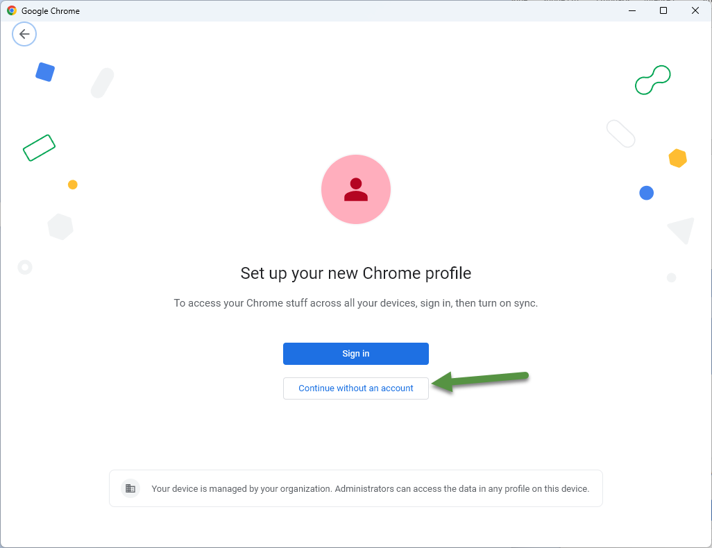 No Google account for the second profile in chrome. 