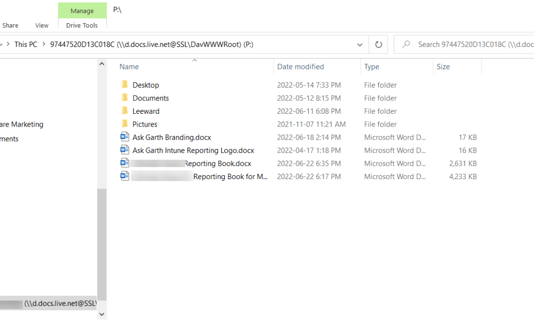 Showing OneDrive as a Mapped Drive