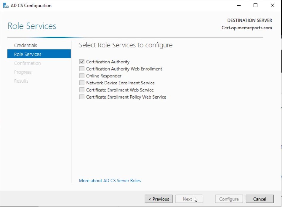 Configure AD Certificate Server