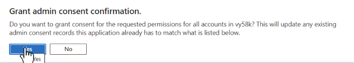 Confirming consent for permissions