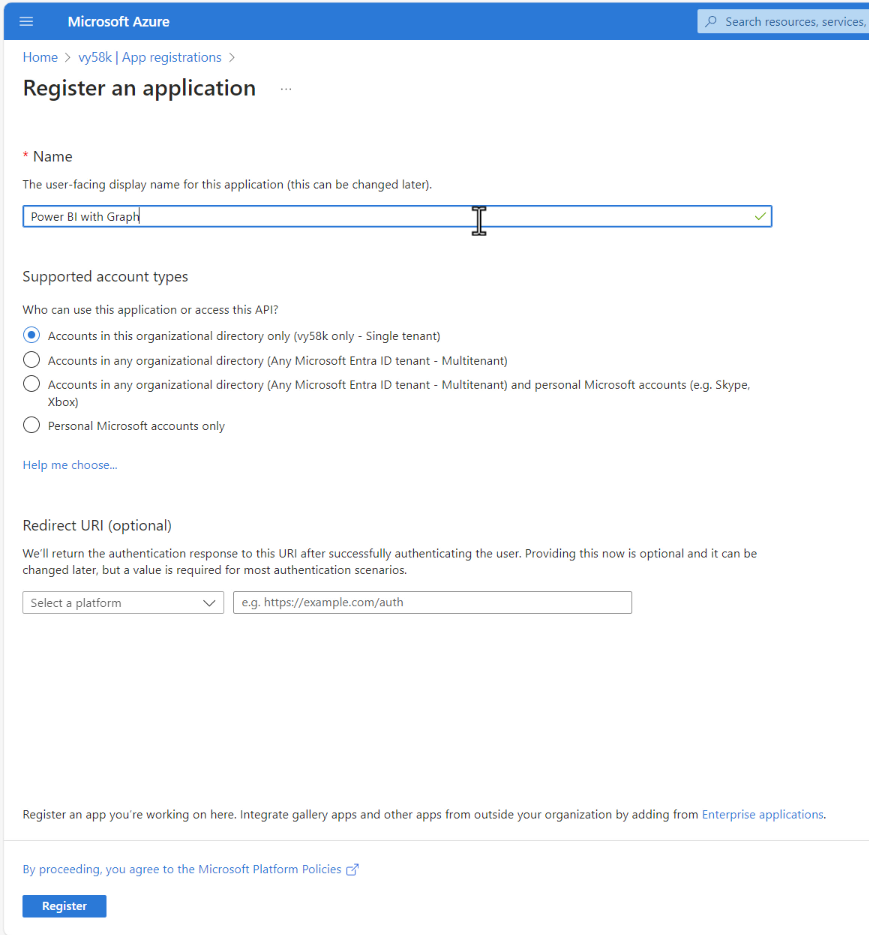 Registering an Entra ID Application