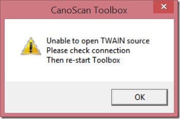 Canon Scanner - Error Message